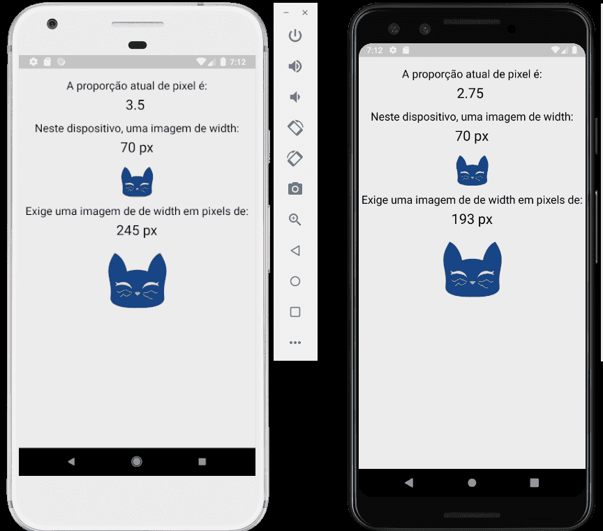 Aplicação que utiliza medida em REM para a imagem