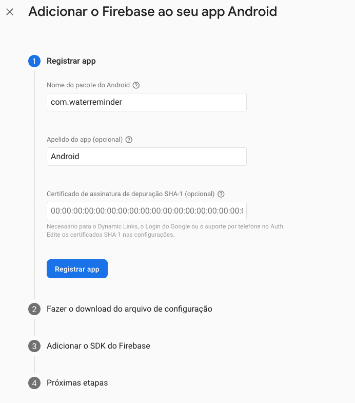 Adicionando Firebase no Android passo 1